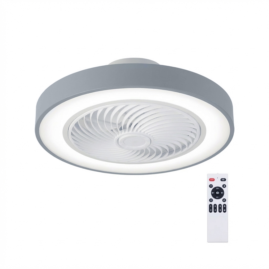 Brilagi - LED prigušiva stropna svetiljka sa ventilatorom LED/38W/230V 3000-6500K 3000-6500K prečnik 50 cm siva + daljinski upravljač