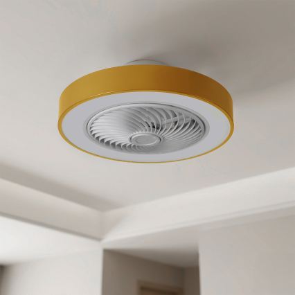 Brilagi - LED prigušiva stropna svetiljka sa ventilatorom LED/38W/230V 3000-6500K prečnik 50 cm zlatna + daljinski upravljač