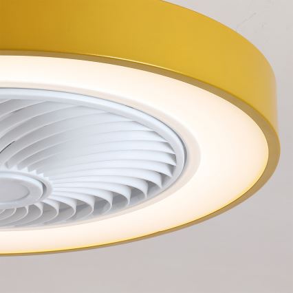 Brilagi - LED prigušiva stropna svetiljka sa ventilatorom LED/38W/230V 3000-6500K prečnik 50 cm zlatna + daljinski upravljač