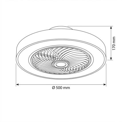 Brilagi - LED prigušiva stropna svetiljka sa ventilatorom LED/38W/230V 3000-6500K prečnik 50 cm zlatna + daljinski upravljač