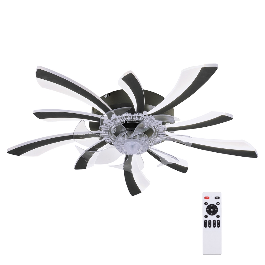 Brilagi - LED prigušiva stropna lampa sa ventilatorom LED/50W/230V 3000-6500K crna + daljinski upravljač