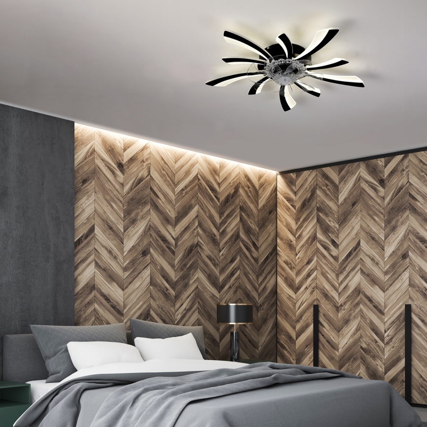 Brilagi - LED prigušiva stropna lampa sa ventilatorom LED/50W/230V 3000-6500K crna + daljinski upravljač