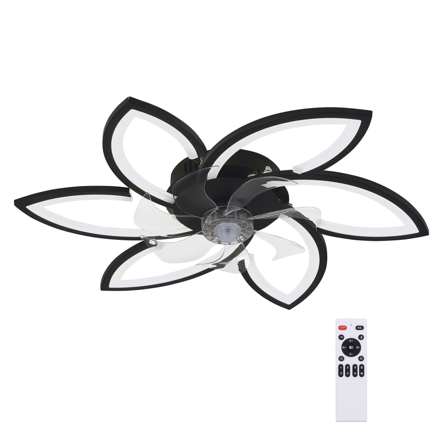 Brilagi - LED prigušiva plafonska svetiljka sa ventilatorom LED/50W/230V 3000-6500K crna + daljinski upravljač