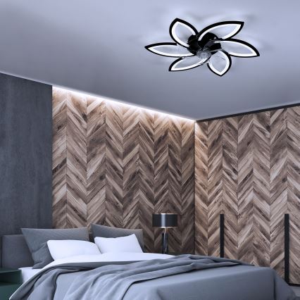 Brilagi - LED prigušiva plafonska svetiljka sa ventilatorom LED/50W/230V 3000-6500K crna + daljinski upravljač