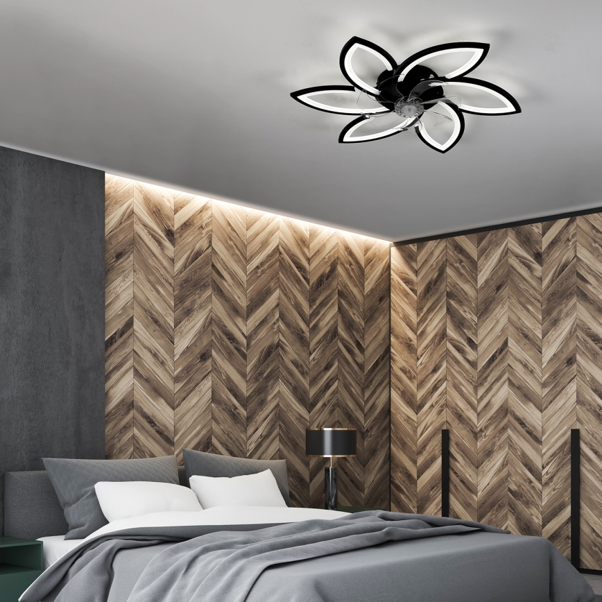 Brilagi - LED prigušiva plafonska svetiljka sa ventilatorom LED/50W/230V 3000-6500K crna + daljinski upravljač