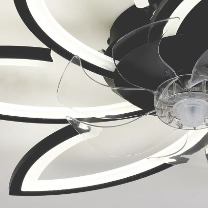 Brilagi - LED prigušiva plafonska svetiljka sa ventilatorom LED/50W/230V 3000-6500K crna + daljinski upravljač