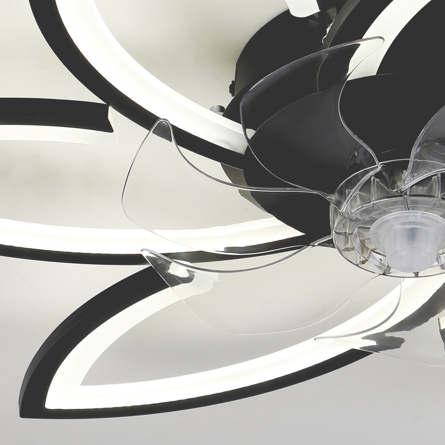 Brilagi - LED prigušiva plafonska svetiljka sa ventilatorom LED/50W/230V 3000-6500K crna + daljinski upravljač