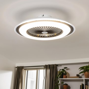 Brilagi - LED prigušiva svetiljka sa ventilatorom RONDA LED/48W/230V 3000-6000K crna + daljinski upravljač