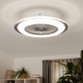 Brilagi - LED prigušiva svetiljka sa ventilatorom RONDA LED/48W/230V 3000-6000K srebrna + daljinski upravljač