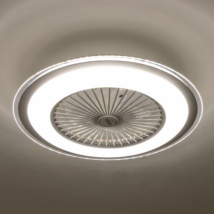 Brilagi - LED prigušiva svetiljka sa ventilatorom RONDA LED/48W/230V 3000-6000K srebrna + daljinski upravljač
