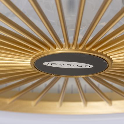 Brilagi - RONDA prigušiva LED svetiljka sa ventilatorom 48W/230V 3000-6000K zlatna + sa daljinskim upravljačem