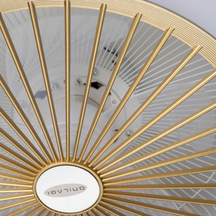 Brilagi - RONDA prigušiva LED svetiljka sa ventilatorom 48W/230V 3000-6000K zlatna + sa daljinskim upravljačem