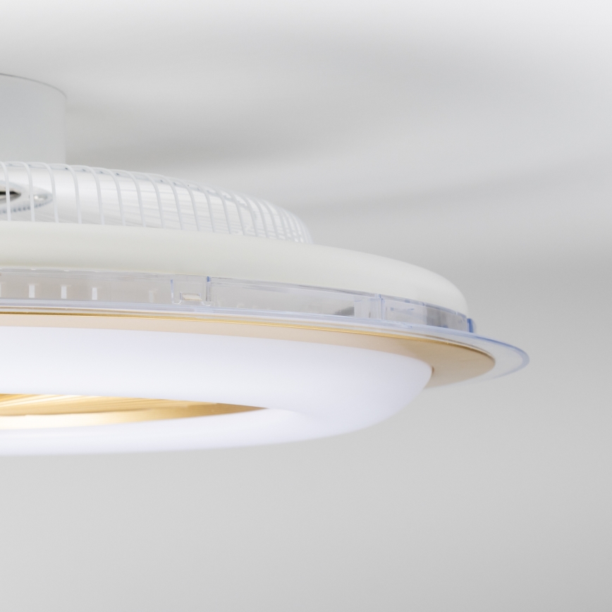 Brilagi - RONDA prigušiva LED svetiljka sa ventilatorom 48W/230V 3000-6000K zlatna + sa daljinskim upravljačem