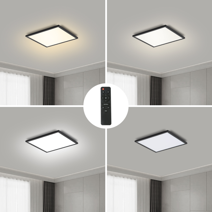 Brilagi - LED prigušiva plafonska svetiljka SLIMFRAME LED/25W/230V 30x30 cm 3000-6000K crna + daljinski upravljač