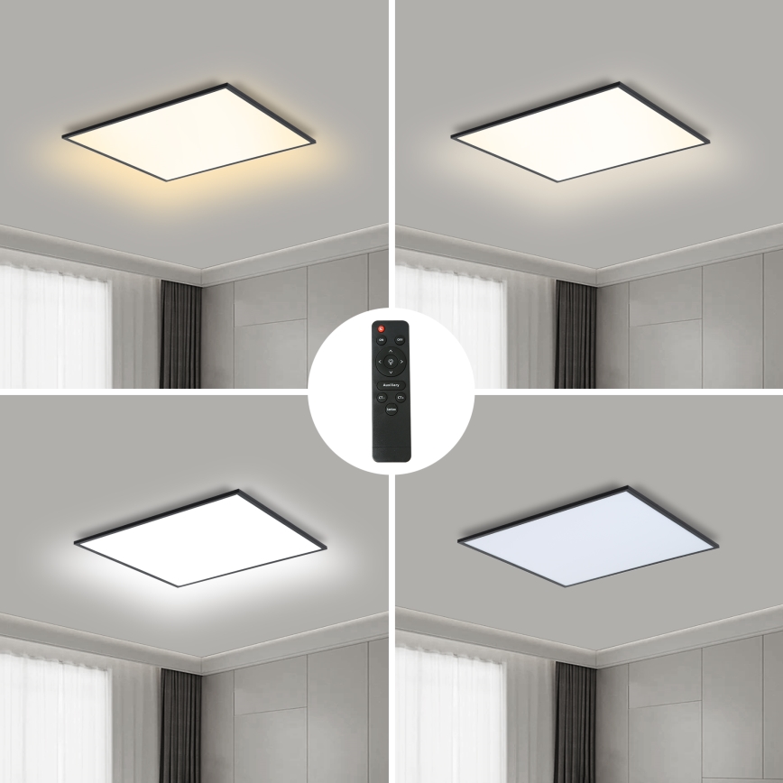 Brilagi - LED prigušiva plafonska svetiljka SLIMFRAME LED/36W/230V 45x45 cm 3000-6000K crna + daljinski upravljač