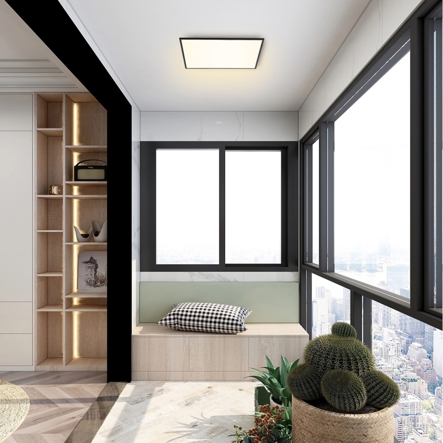 Brilagi - LED prigušiva plafonska svetiljka SLIMFRAME LED/36W/230V 45x45 cm 3000-6000K crna + daljinski upravljač