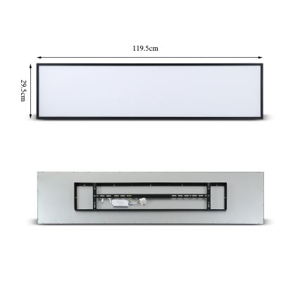 Brilagi - LED prigušiva plafonsko svetlo SLIMFRAME LED/58W/230V 120x30 cm 3000-6000K crna + daljinski upravljač