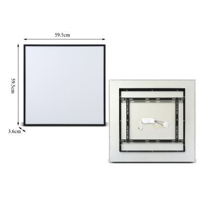 Brilagi - prigušiva LED stropna svetiljka SLIMFRAME LED/58W/230V 60x60 cm 3000-6000K crna + daljinski upravljač