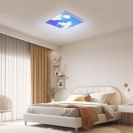 Brilagi - LED prigušiva plafonsko svetlo SLIMFRAME SKY LED/58W/230V 60x60 cm 3000-6000K srebrna/plava + sa daljinskim upravljačem