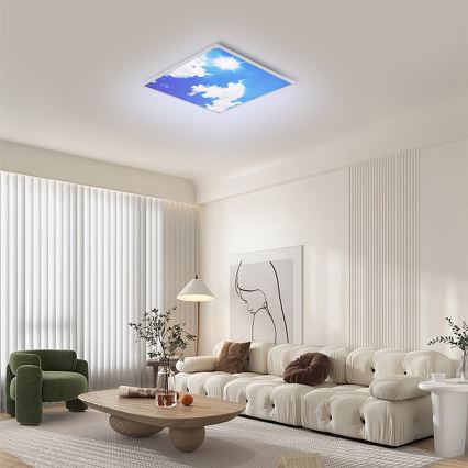 Brilagi - LED prigušiva plafonsko svetlo SLIMFRAME SKY LED/58W/230V 60x60 cm 3000-6000K srebrna/plava + sa daljinskim upravljačem