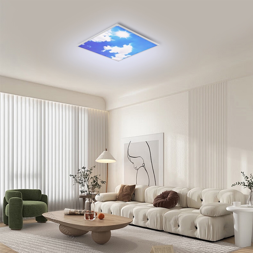 Brilagi - LED prigušiva plafonsko svetlo SLIMFRAME SKY LED/58W/230V 60x60 cm 3000-6000K srebrna/plava + sa daljinskim upravljačem