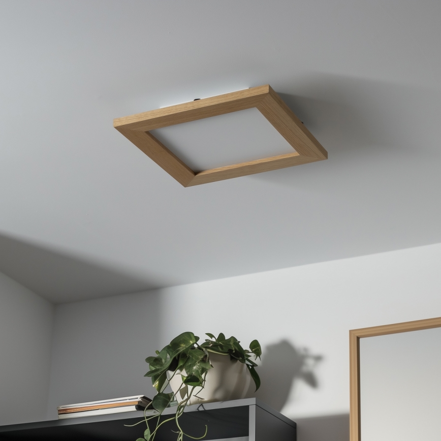 Brilagi - LED prigušiva plafonska svetiljka SLIMFRAME WOOD LED/25W/230V 34x34 cm 3000-6000K braon + daljinski upravljač