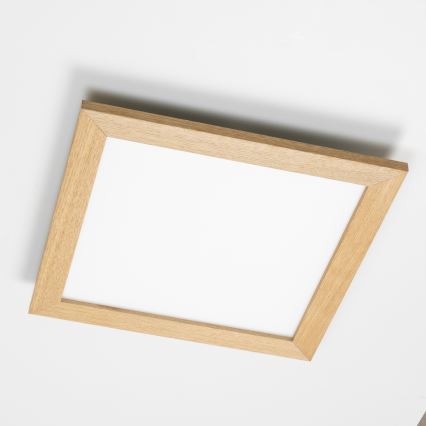 Brilagi - LED prigušiva plafonska svetiljka SLIMFRAME WOOD LED/36W/230V 49,5x49,5 cm 3000-6000K smeđa + daljinski upravljač