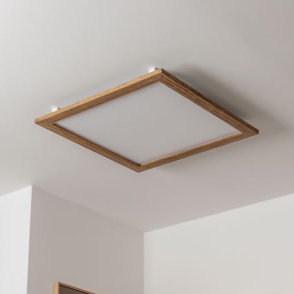 Brilagi - LED prigušiva stropno svetlo SLIMFRAME WOOD LED/58W/230V 64x64 cm 3000-6000K braon + daljinski upravljač