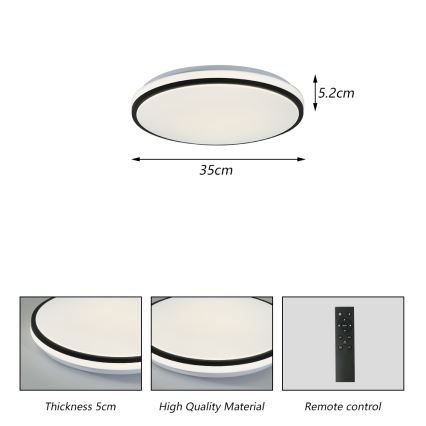 Brilagi - LED prigušiva stropna svetiljka SMART LED/28W/230V 3000-6000K pr. 35 cm Wi-Fi Tuya + daljinski upravljač