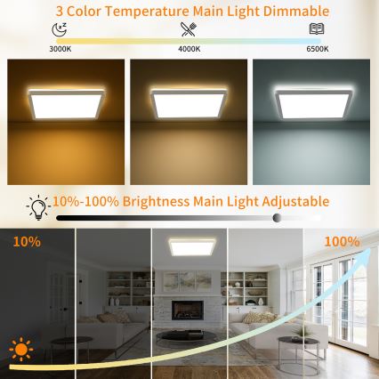 Brilagi - prigušiva LED plafonska svetiljka ULTRA SLIM LED/18W/230V 2700-6500K 30x30 cm bela + daljinski upravljač