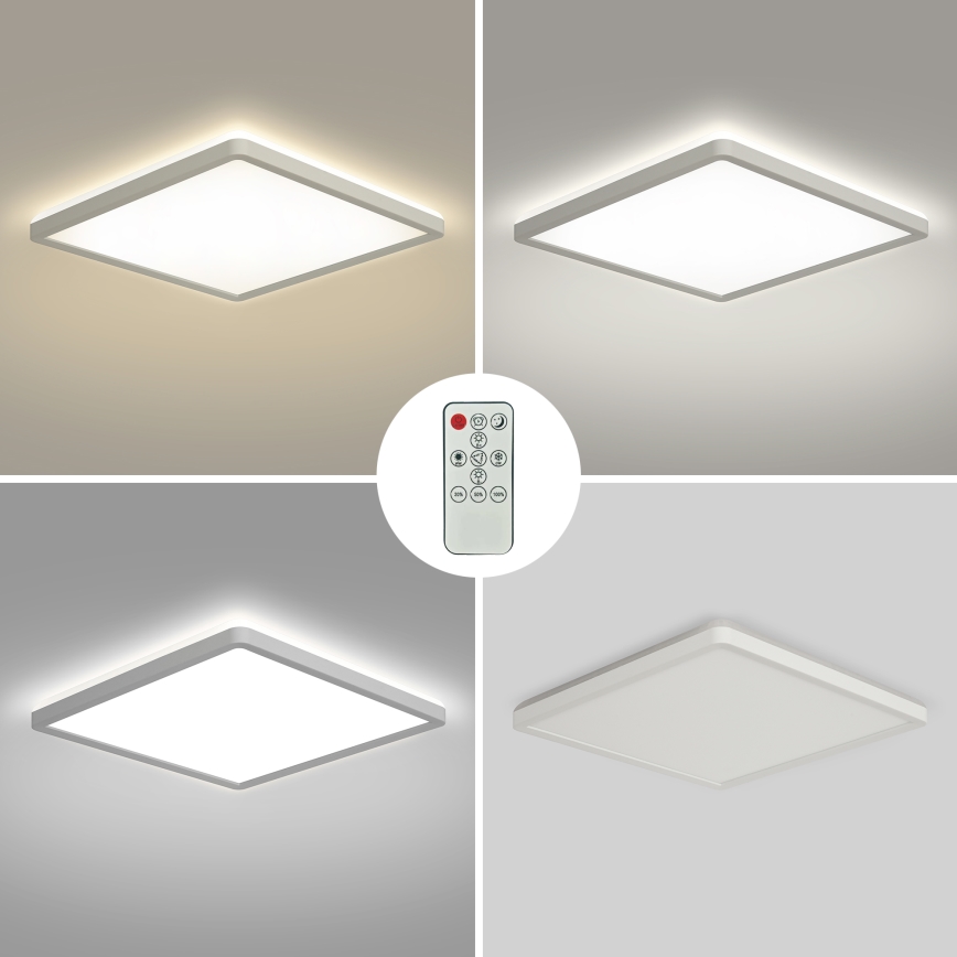 Brilagi - prigušiva LED plafonska svetiljka ULTRA SLIM LED/18W/230V 2700-6500K 30x30 cm bela + daljinski upravljač