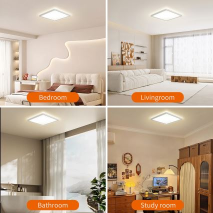 Brilagi - prigušiva LED plafonska svetiljka ULTRA SLIM LED/18W/230V 2700-6500K 30x30 cm bela + daljinski upravljač