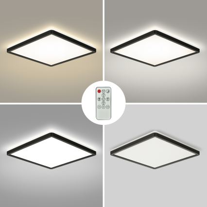 Brilagi - prigušiva stropna LED svetiljka ULTRA SLIM LED/18W/230V 2700-6500K 30x30 cm crna + daljinski upravljač