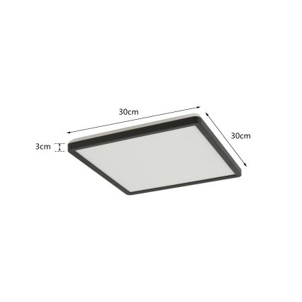 Brilagi - prigušiva stropna LED svetiljka ULTRA SLIM LED/18W/230V 2700-6500K 30x30 cm crna + daljinski upravljač