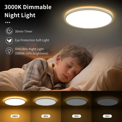 Brilagi - LED prigušiva plafonska svetiljka ULTRA SLIM LED/18W/230V 2700-6500K prečnik 30 cm bela sa daljinskim upravljačem