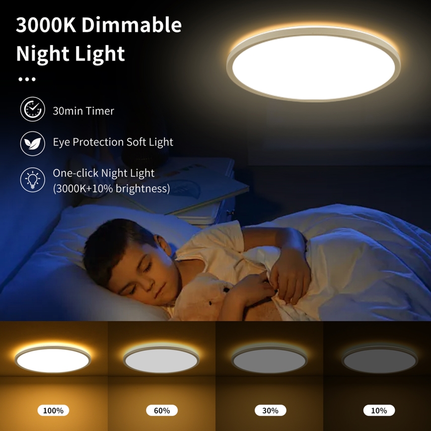 Brilagi - LED prigušiva plafonska svetiljka ULTRA SLIM LED/24W/230V 2700-6500K prečnik 42 cm bela + daljinski upravljač