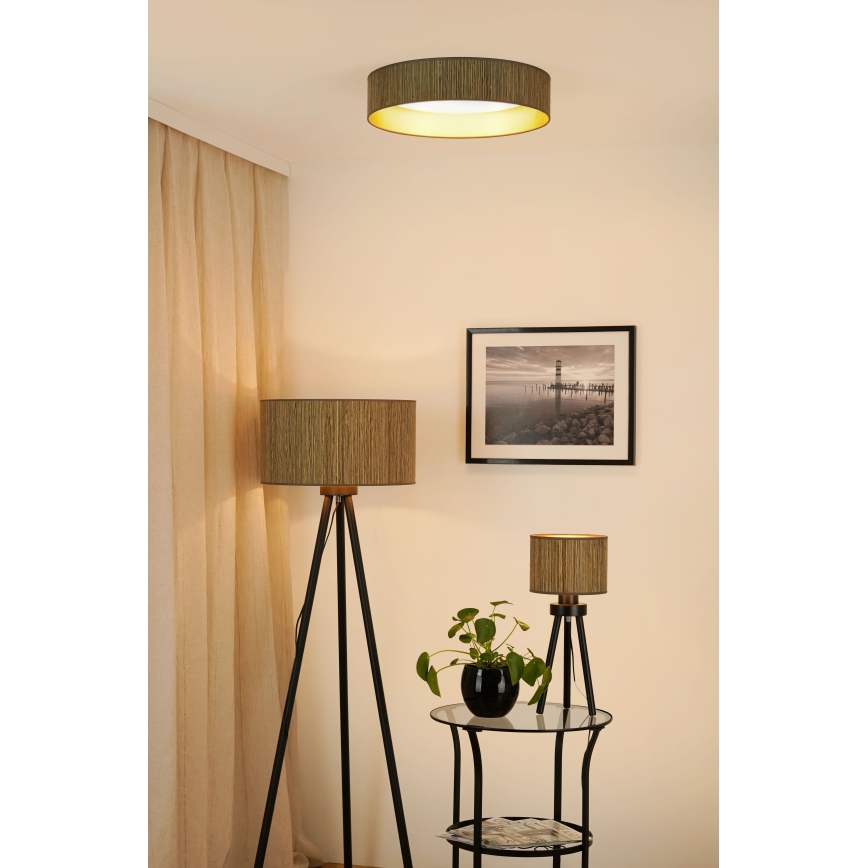BRILAGI - LED prigušiva plafonska svetiljka VEGAS SHINE LED/24W/230V prečnik 45 cm 3000/4000/6500K slama braon/zlatna + daljinski upravljač