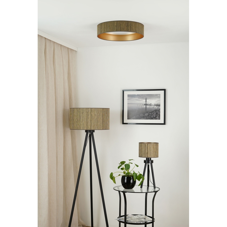 BRILAGI - LED prigušiva plafonska svetiljka VEGAS SHINE LED/24W/230V prečnik 45 cm 3000/4000/6500K slama braon/zlatna + daljinski upravljač