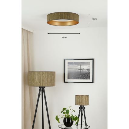 BRILAGI - LED prigušiva plafonska svetiljka VEGAS SHINE LED/24W/230V prečnik 45 cm 3000/4000/6500K slama braon/zlatna + daljinski upravljač