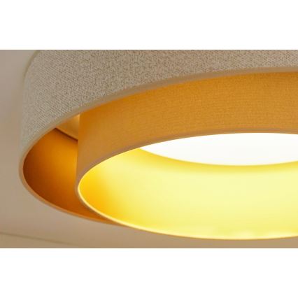 Brilagi - LED prigušiva plafonska lampa VEGAS SHINE LED/24W/230V prečnik 60 cm 3000/4000/6500K krem/bež + daljinski upravljač