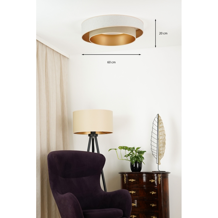 Brilagi - LED prigušiva plafonska lampa VEGAS SHINE LED/24W/230V prečnik 60 cm 3000/4000/6500K krem/bež + daljinski upravljač