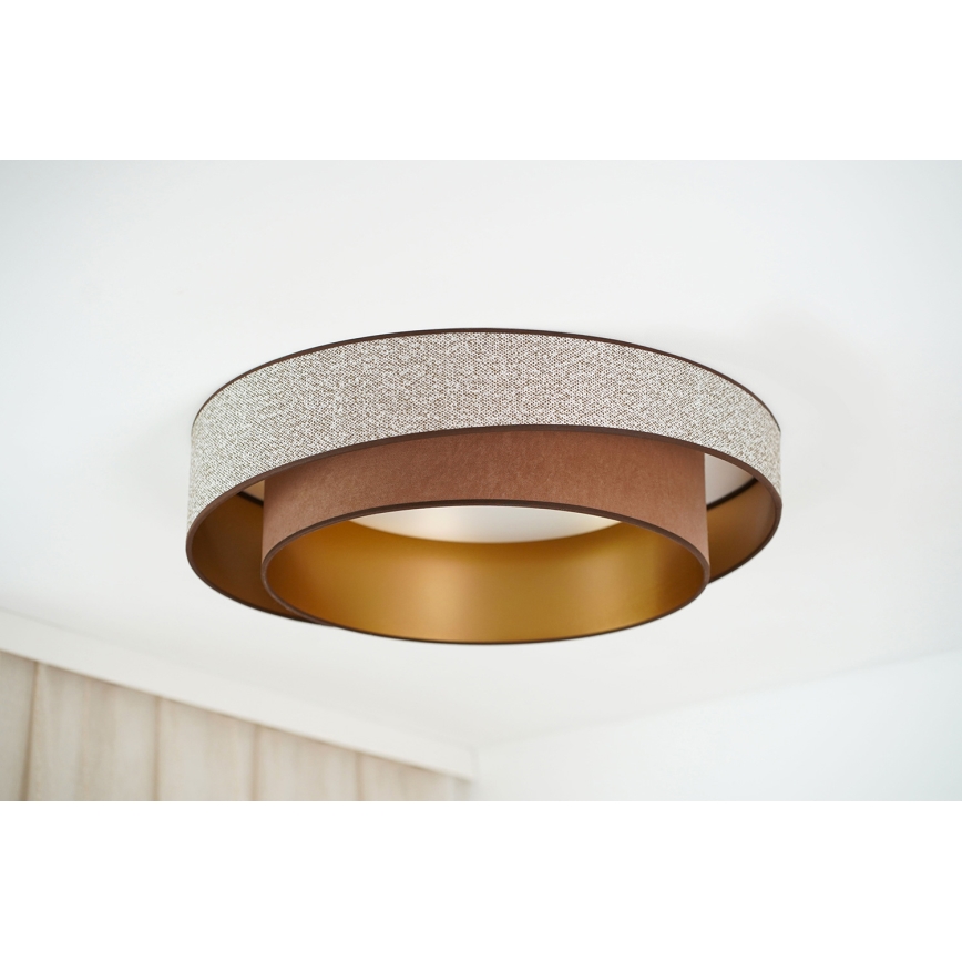 Brilagi - LED prigušiva plafonska svetiljka VEGAS SHINE LED/24W/230V, prečnik 60 cm, 3000/4000/6500K, braon, sa daljinskim upravljačem