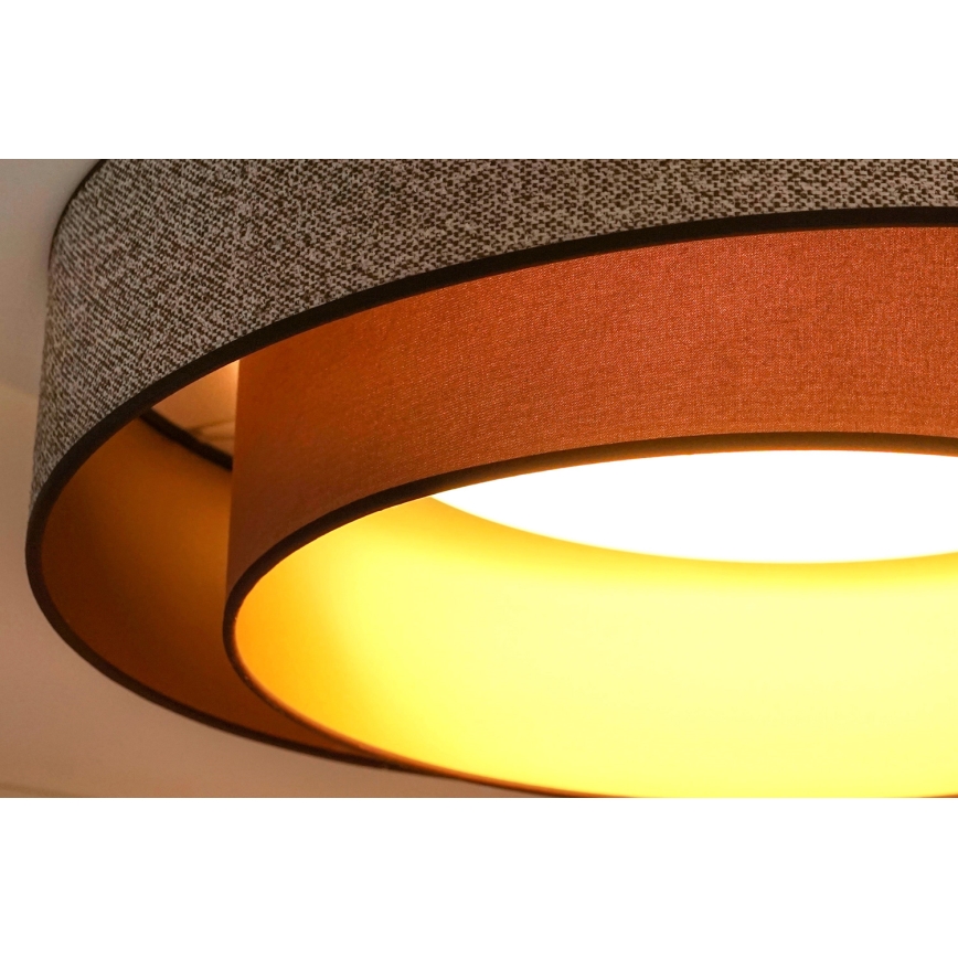 Brilagi - LED prigušiva plafonska svetiljka VEGAS SHINE LED/24W/230V, prečnik 60 cm, 3000/4000/6500K, braon, sa daljinskim upravljačem