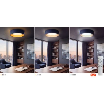 BRILAGI - LED prigušiva plafonska lampa VELVET SMARTIX STARS LED/24W/230V 3000-6000K prečnik 45 cm plava/zlatna Wi-Fi Tuya Beacon + daljinski upravljač