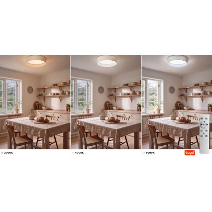 BRILAGI - LED prigušiva stropna svetiljka VELVET SMARTIX LED/24W/230V 3000-6000K prečnik 45 cm bela Wi-Fi Tuya Beacon + daljinski upravljač
