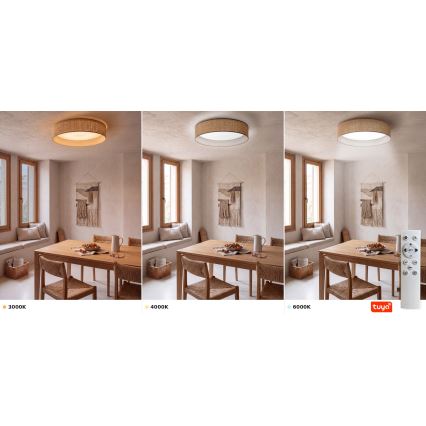BRILAGI - LED prigušiva stropna svetiljka VELVET SMARTIX LED/36W/230V 3000-6000K prečnik 55 cm bež Wi-Fi Tuya Beacon + daljinski upravljač