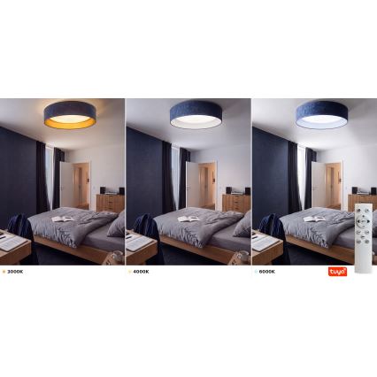 BRILAGI - LED plafonsko svetlo VELVET SMARTIX, prigušiva, LED/36W/230V 3000-6000K, prečnika 55 cm, plavo, Wi-Fi Tuya Beacon + daljinsko upravljanje