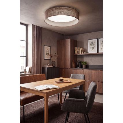 BRILAGI - LED prigušiva stropna svetiljka VELVET SMARTIX LED/36W/230V 3000-6000K prečnik 55 cm braon Wi-Fi Tuya Beacon + daljinski upravljač
