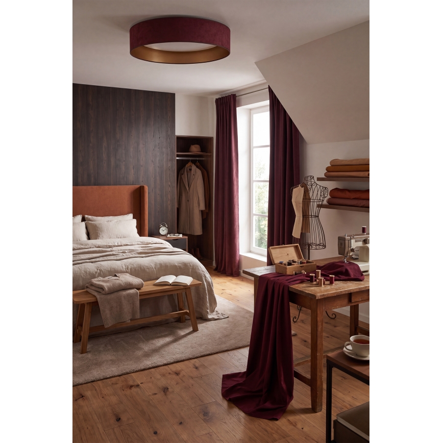 BRILAGI - LED prigušiva plafonska svetiljka VELVET SMART VARI LED/24W/230V 3000-6500K Ø 45 cm bordo/zlatna + daljinsko upravljanje