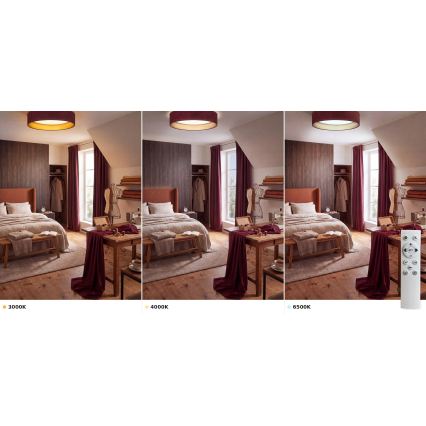 BRILAGI - LED prigušiva plafonska svetiljka VELVET SMART VARI LED/24W/230V 3000-6500K Ø 45 cm bordo/zlatna + daljinsko upravljanje